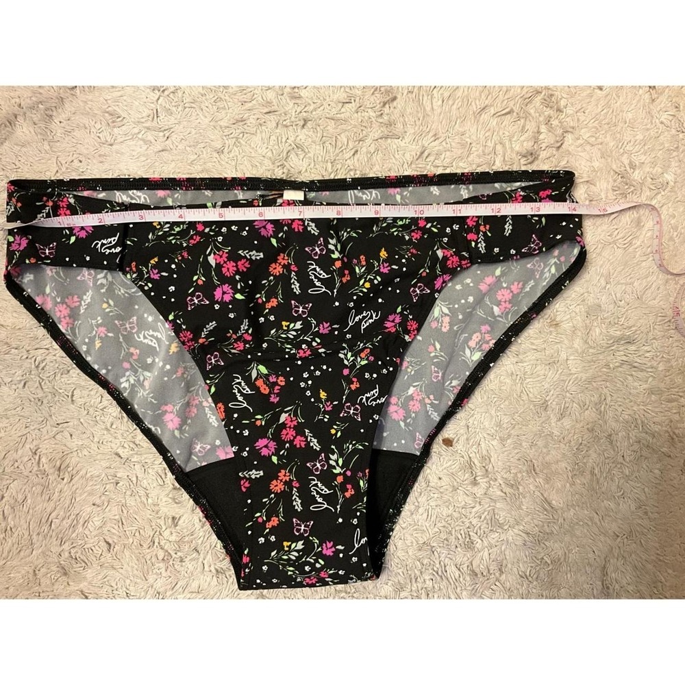 Victoria's Secret NWT PINK Adaptive Magnetic Floral Bikini Panties Black L - Picture 7 of 8